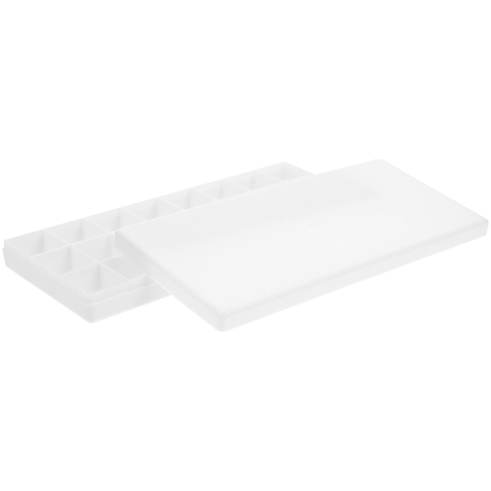 24 Grids Paint Box with Hard Lid for Watercolor Gouache Acrylic Painting Made of Durable Plastic White