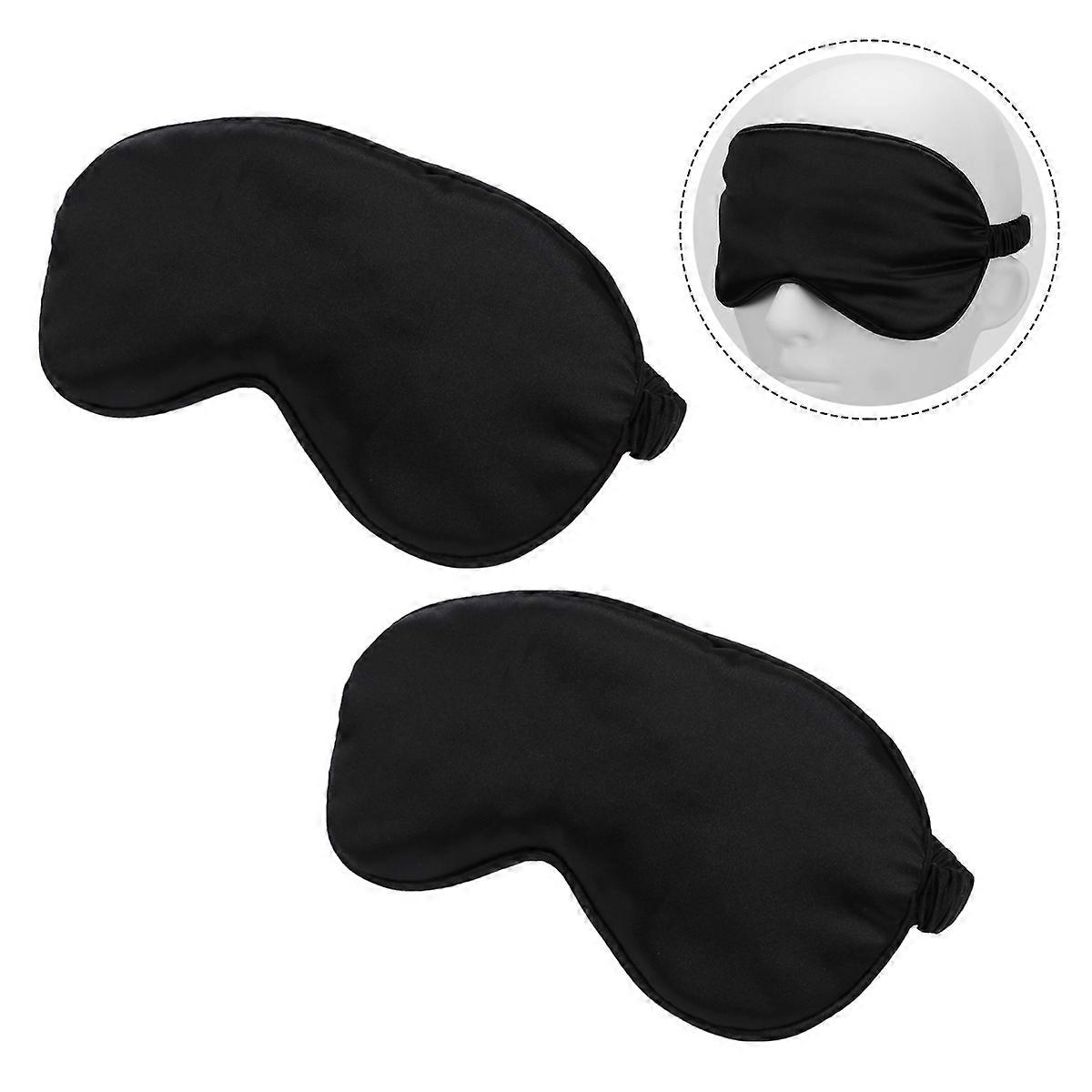 2 Pcs Silk Sleep Mask Double Sided Lightweight Soft Eye Cover for Men Women Comfortable Sleep Eye Shade Cover