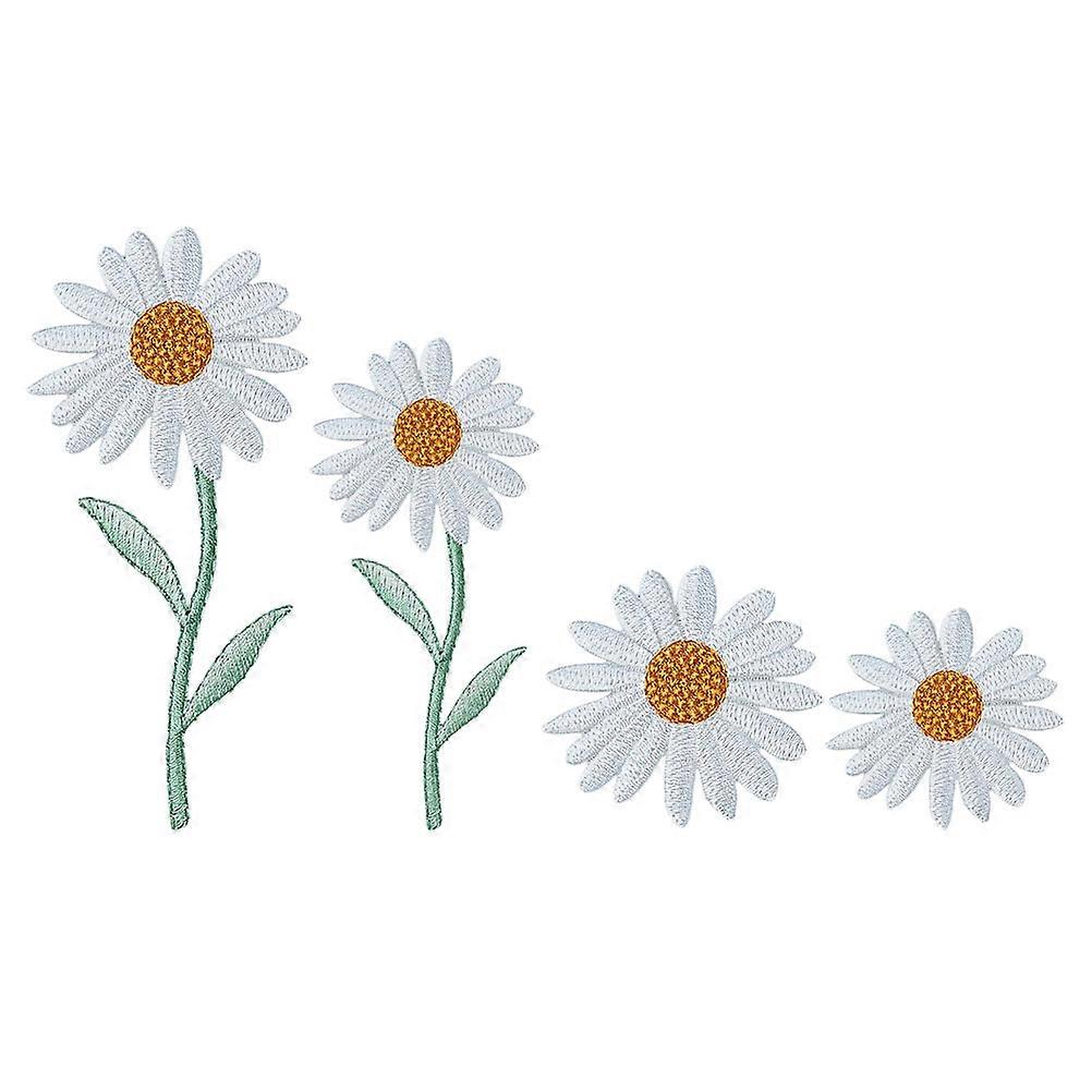 Kleidung Applikationen Patches Synthetisches Material Gänseblümchen Form Handwerk Enthusiasten 4Pcs