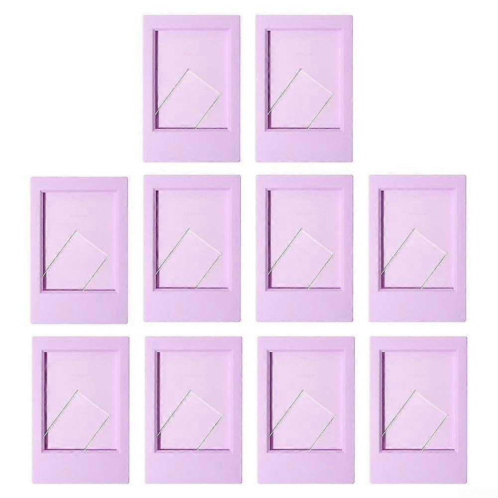 Mini Picture Frame Set for Fujifilm Instax, 10 Colorful Frames for 5.1 x 7.6 cm Photos, Purple Display for Instax Models