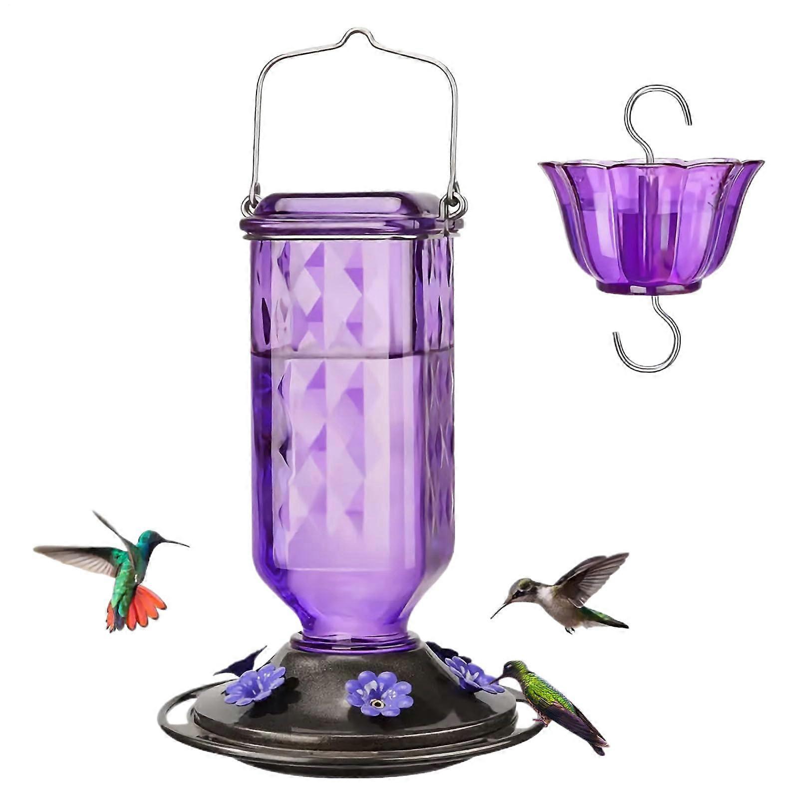 Hanging Glass Bird Feeder Bottle with Multiple Ports for Backyard, Balcony