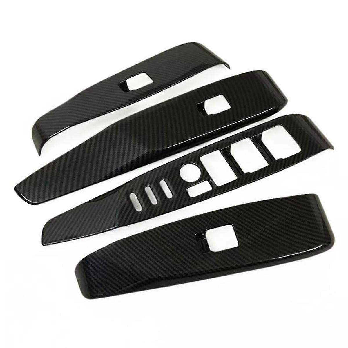 Window Switch Panel Cover Trim with Seat Memory Button for 2024 2025 Accessories Carbon Fiber LHD
