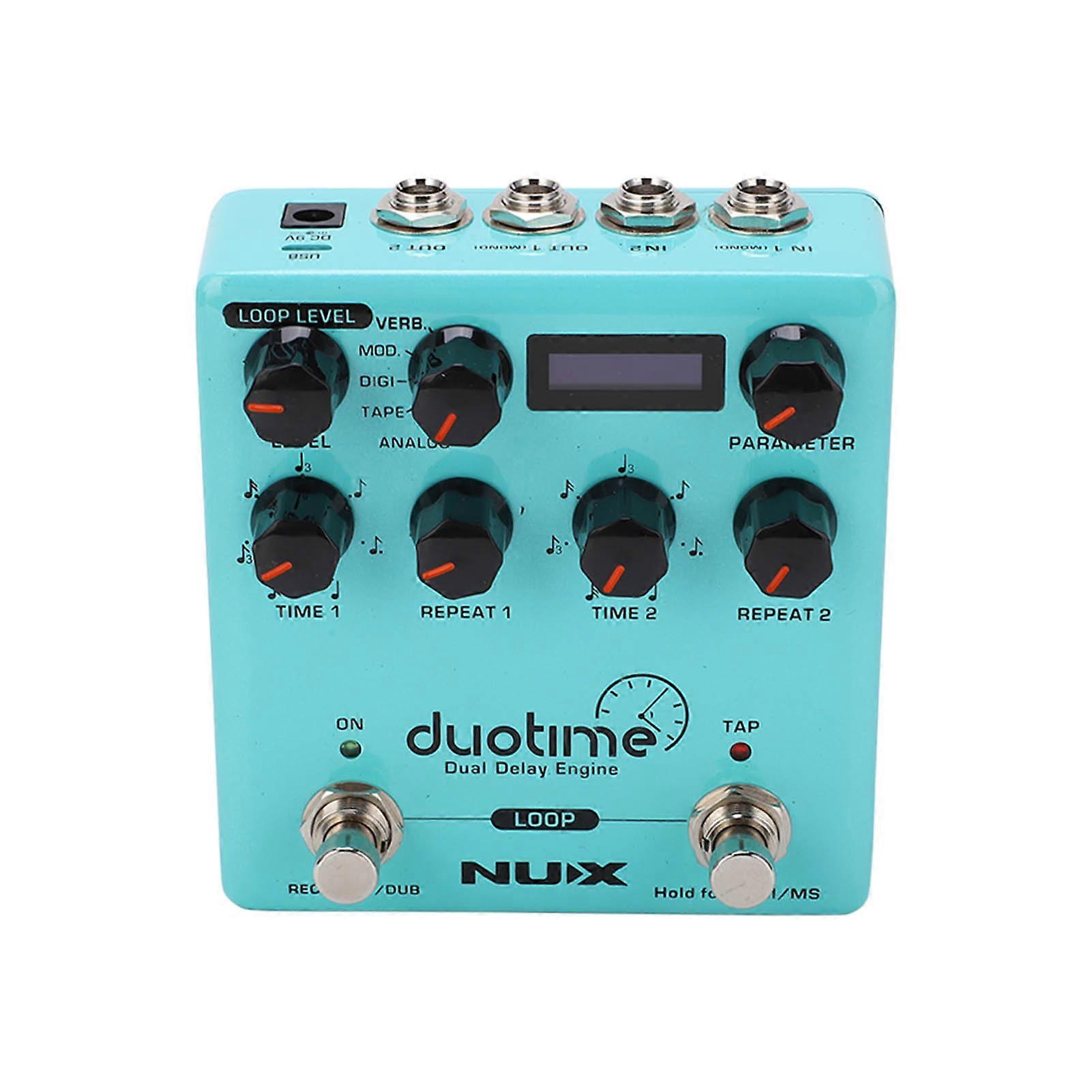 Dual Delay Engine Effect Electric Guitar Multiple Mode Delays Pedal with 40 Second Stereo Loop