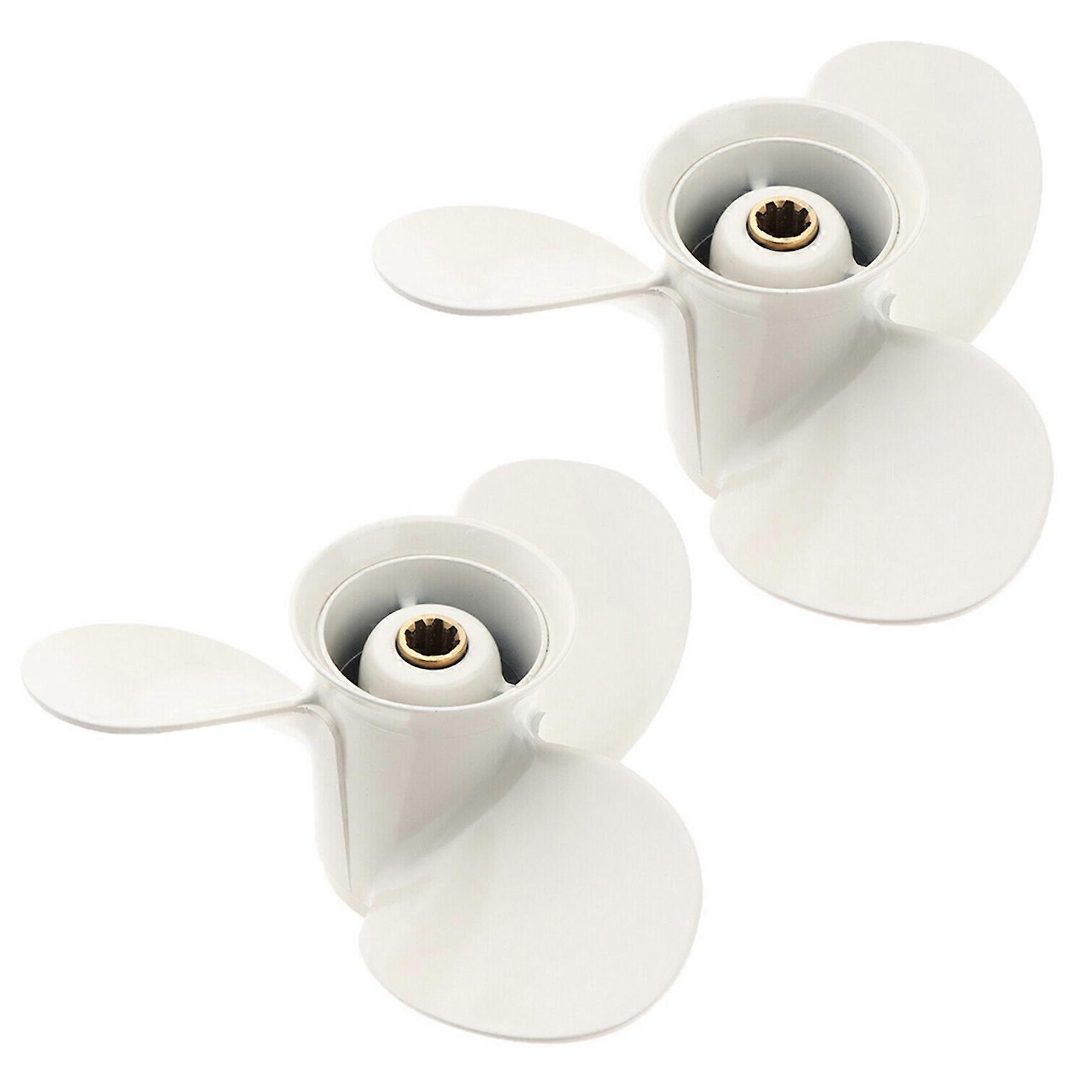 2pcs 9 1/4 x 10-J1 Aluminum Alloy 3 Blade Outboard Motor Propeller for 9.9-15