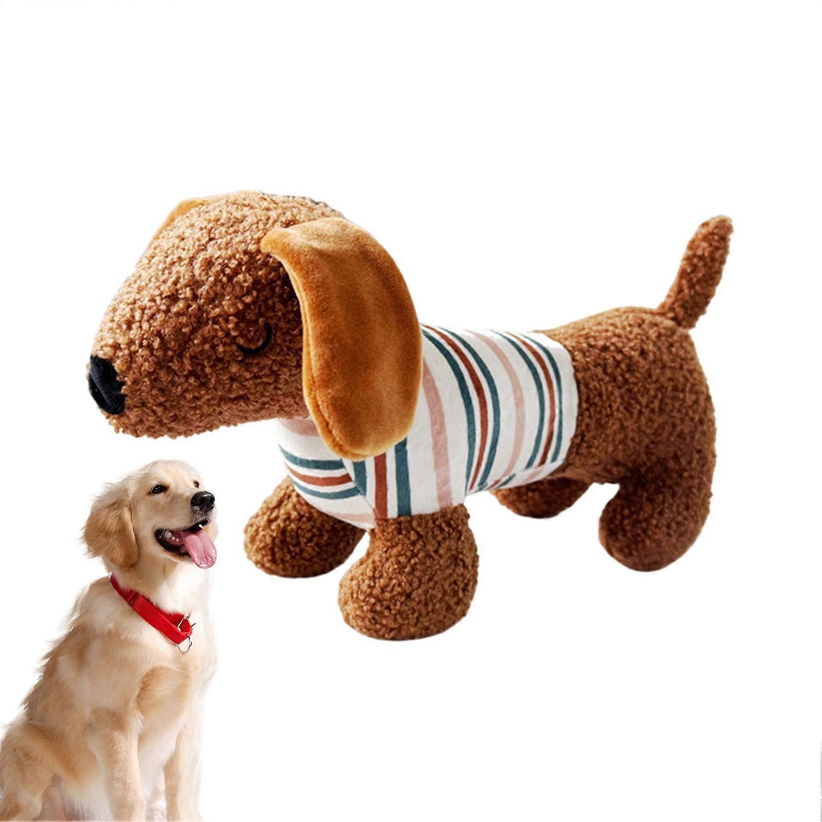 Plush Dog Toy with Squeaker, Durable Chew Toy for Aggressive Dogs, Soft Training Tool for Puppies, 12-Inch Size