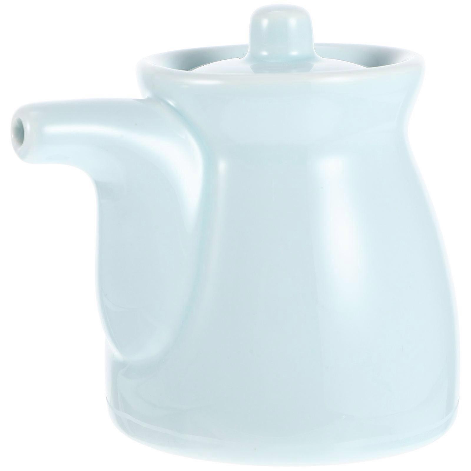 Ceramic Soy Sauce Dispenser Vinegar Bottle Elegant Condiment Jar for Home and Restaurant Use Easy to Clean Design for Oil Vinegar Storage