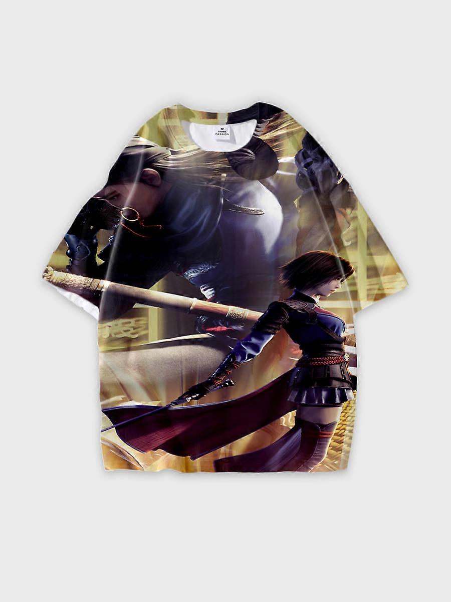 T-shirt round neck Character Pattern loose short sleeve P189