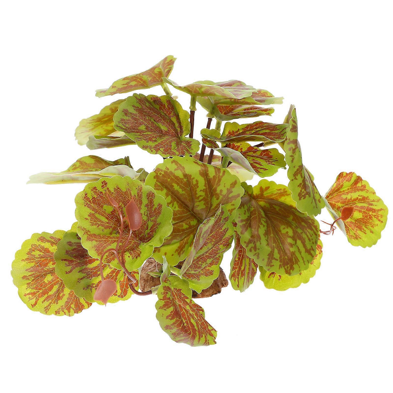 Artificial Plant Decor for Reptile Tanks, Easy Install Terrarium Plants for Lizards, Turtles, and Fish Tanks – Dynamic Hiding Spot Decoration