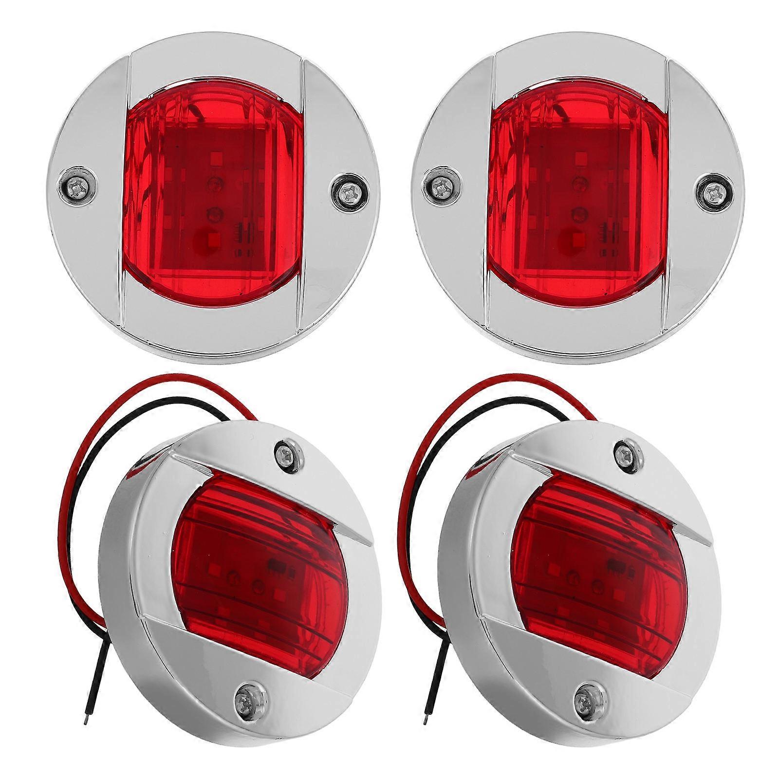 4PCS Round Side Marker Lights for Trucks, Trailers & Boats – Durable Design, Easy Installation, Tail, Signal & Brake Light Functionality