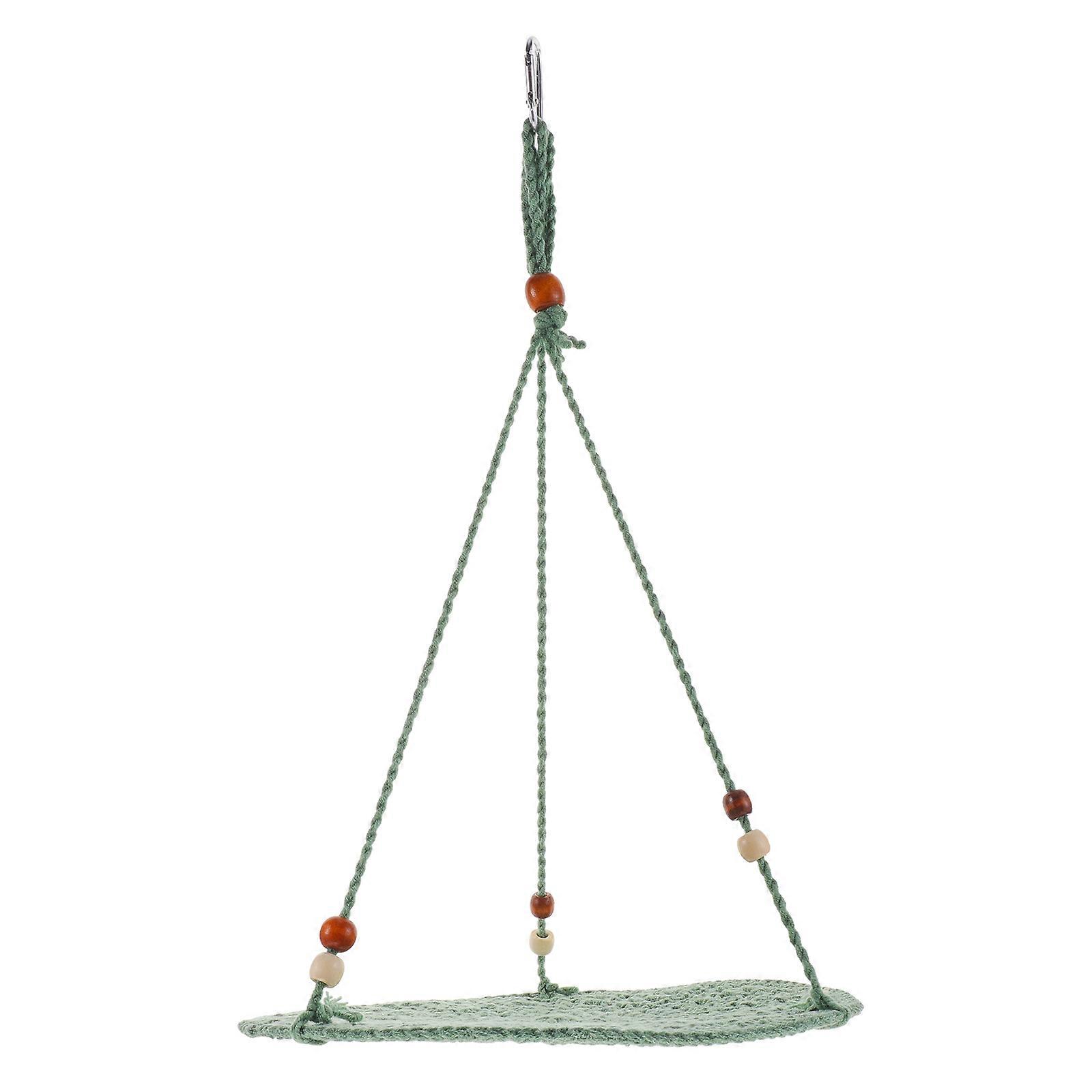 Cotton Rope Reptile Hammock Swing Hanging Bed for Bearded Dragon Lizard Toys Green 7.87"x3.94"