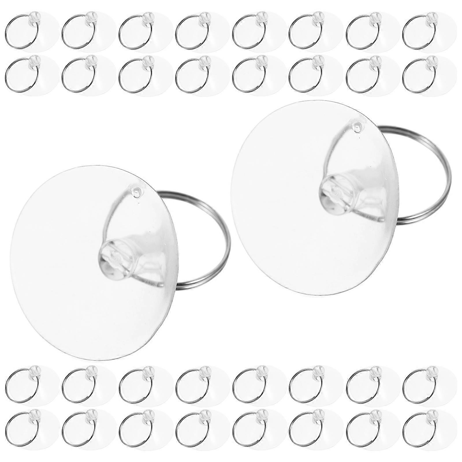 80Pcs Round Suction Cups With Rings Perfect For Decorating Home Studio Office Car Clear 3.2X3.2X2.5Cm Key Holding