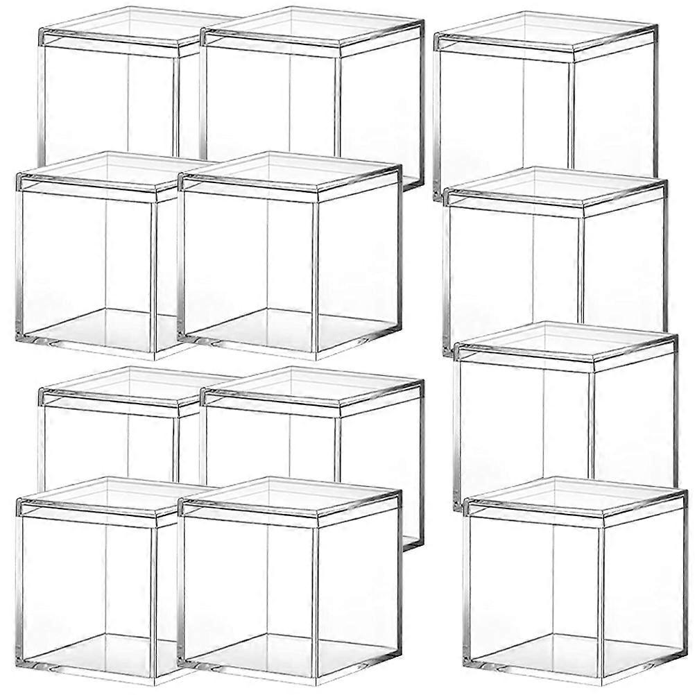 12pcs Clear Acrylic Candy Boxes with Lid for Small Display