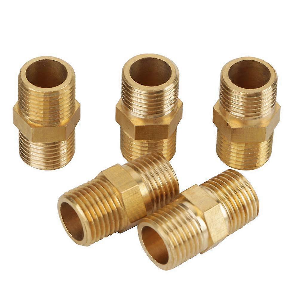 Double Nipple Pack of 20 Brass Hex Nipples, 1/8 BSP to 1/8 BSP Pipe Quick Adapter