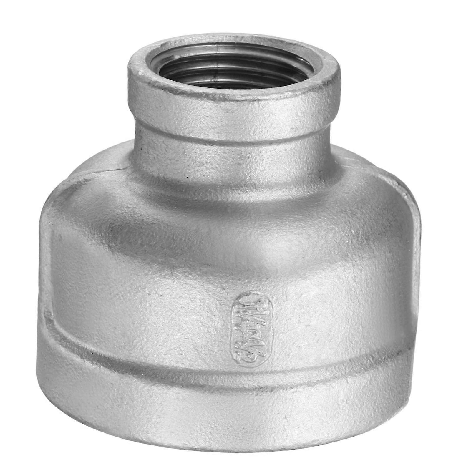 Reducing coupling, 3.8 cm x 1.27 cm, NPT internal thread, 304 stainless steel, reducer, tapered cast pipe fitting for water, oil, gas hose