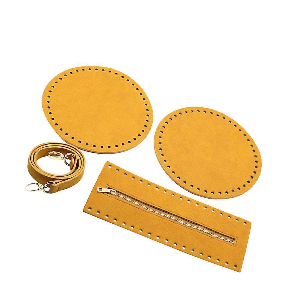 Handmade Knitting Bag Accessories Zipper Cover for Sewing Projects 2.3x82cm Brown Color Rectangular Shape 4 Pcs