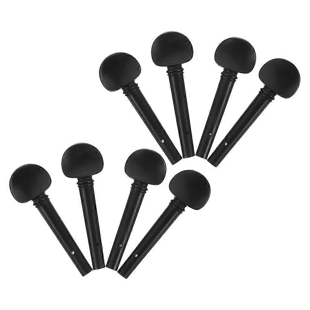 Replacement Tuning Pegs 8Pcs 3/4 Violin Tuning Pegs Black Minimizing Detuning Universal Compatibility For Daily Practice