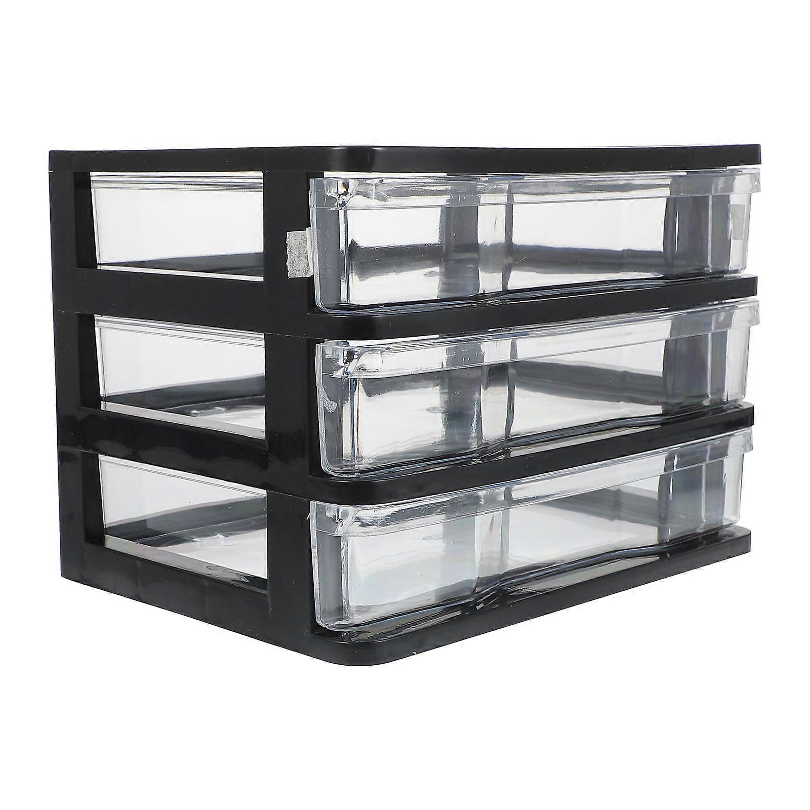 Space-Saving 3-Tier Organizer For Cosmetics Storage Featuring Simple Black Design 1Pack