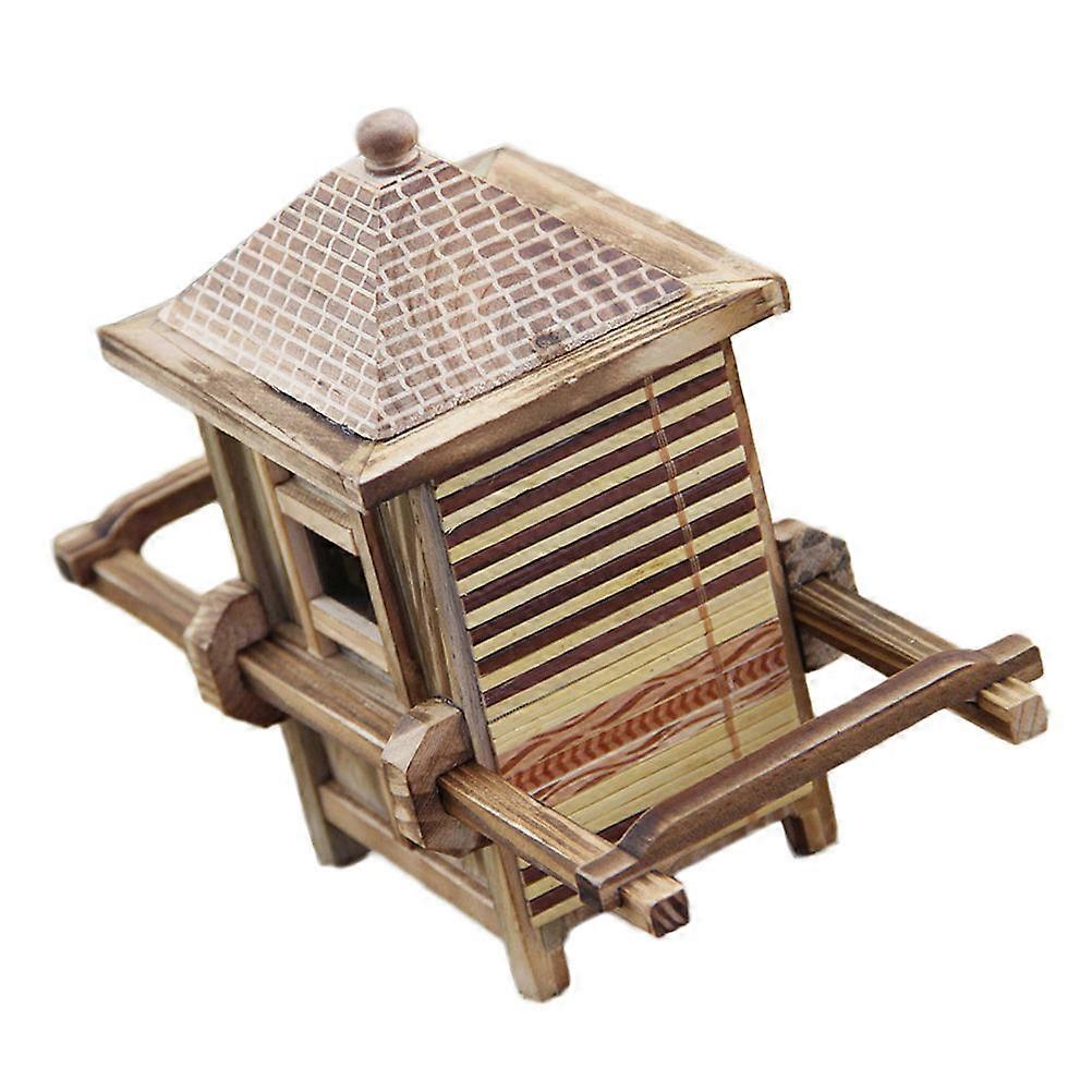 Retro Design Creative Wooden Antique Sedan Chair Ornament Home Decoration 9.4X4.1X6.7In 1Set