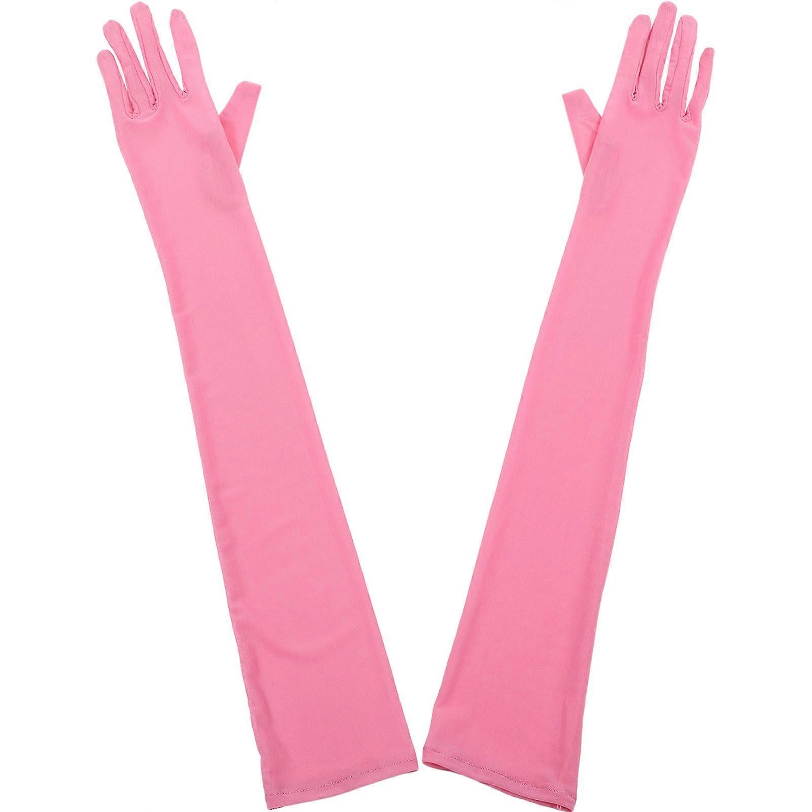 Rosy Stretch Polyester Gloves for Wedding and Tea Party Decor with Elegant Design Fits Most Outfits 1 Pair
