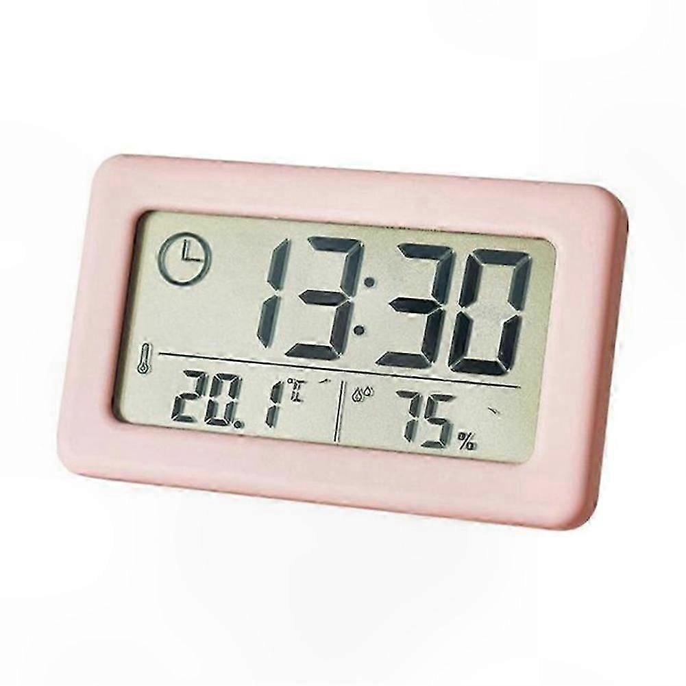Pink Digital Clock with LED Display for Desk Use
