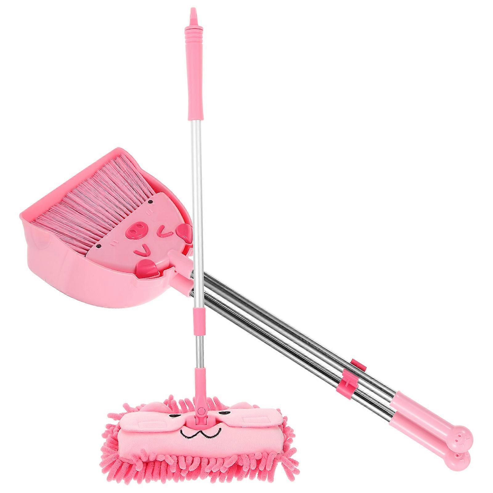 Kid-Friendly Mop Set Cartoon Shape Housework Tools For Children 59.00X18.50X12.50cm Assorted Color Cleaning 1 Set