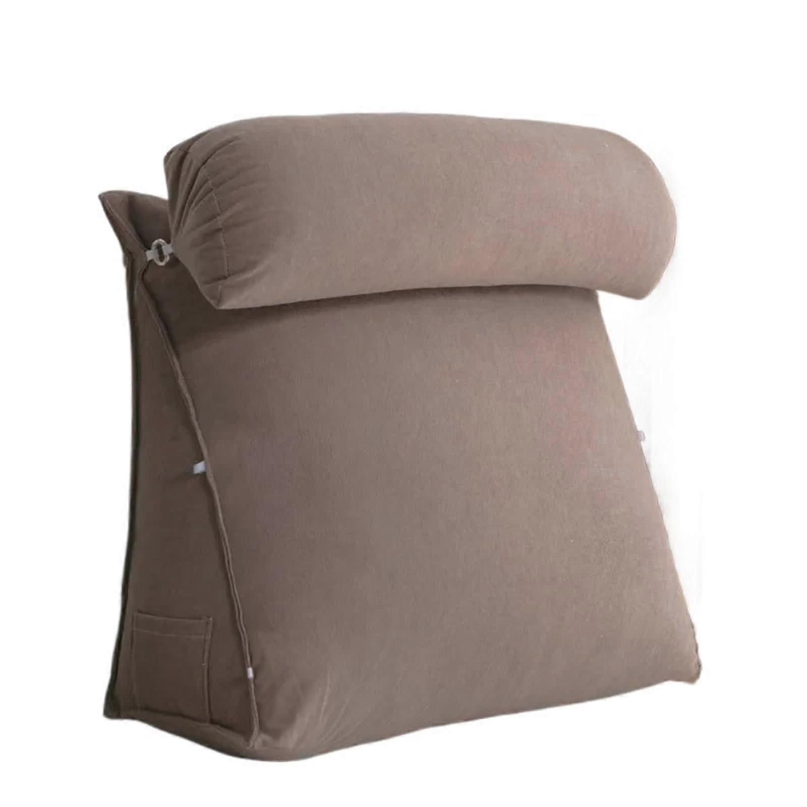 Chenille Keile Pillow Reading Pillow Large Backrest Tatami Soft Bag (Coffee, 60x50x22cm)