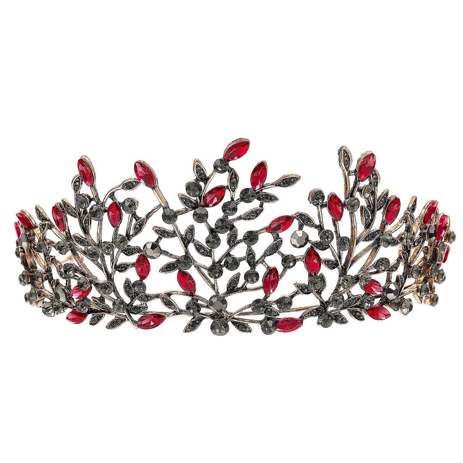 Black Bridal Headdress with Delicate Rhinestone Design for Bride 1Pc