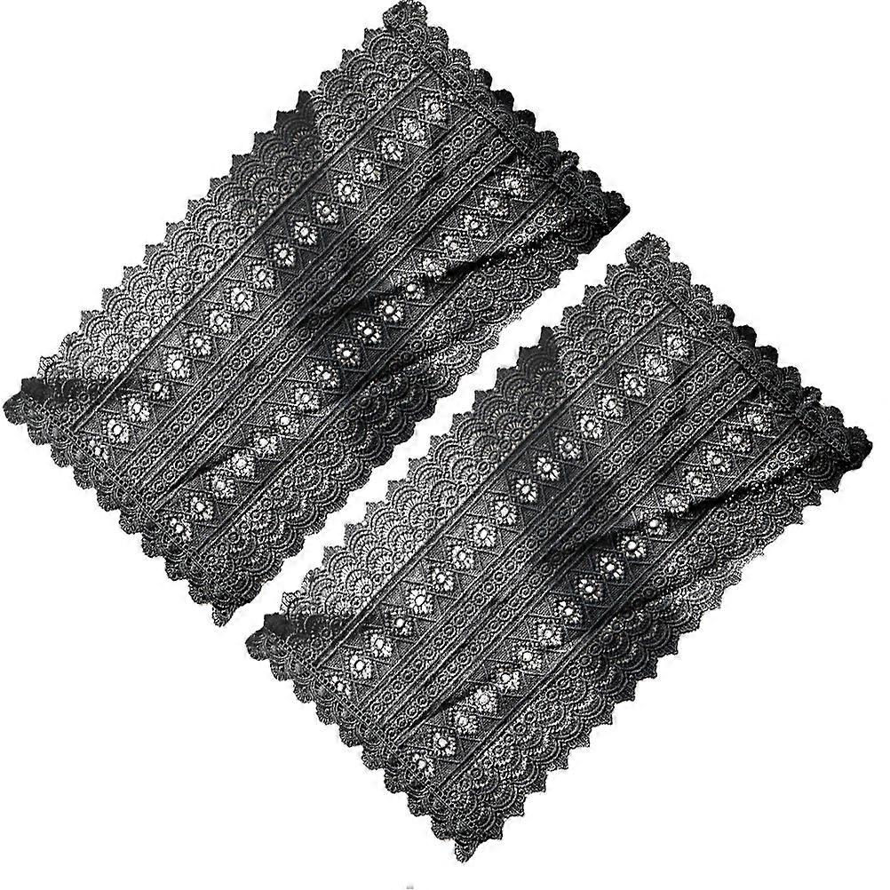 Table Mat for Home Use 2Pcs Black Wedding Place Mat