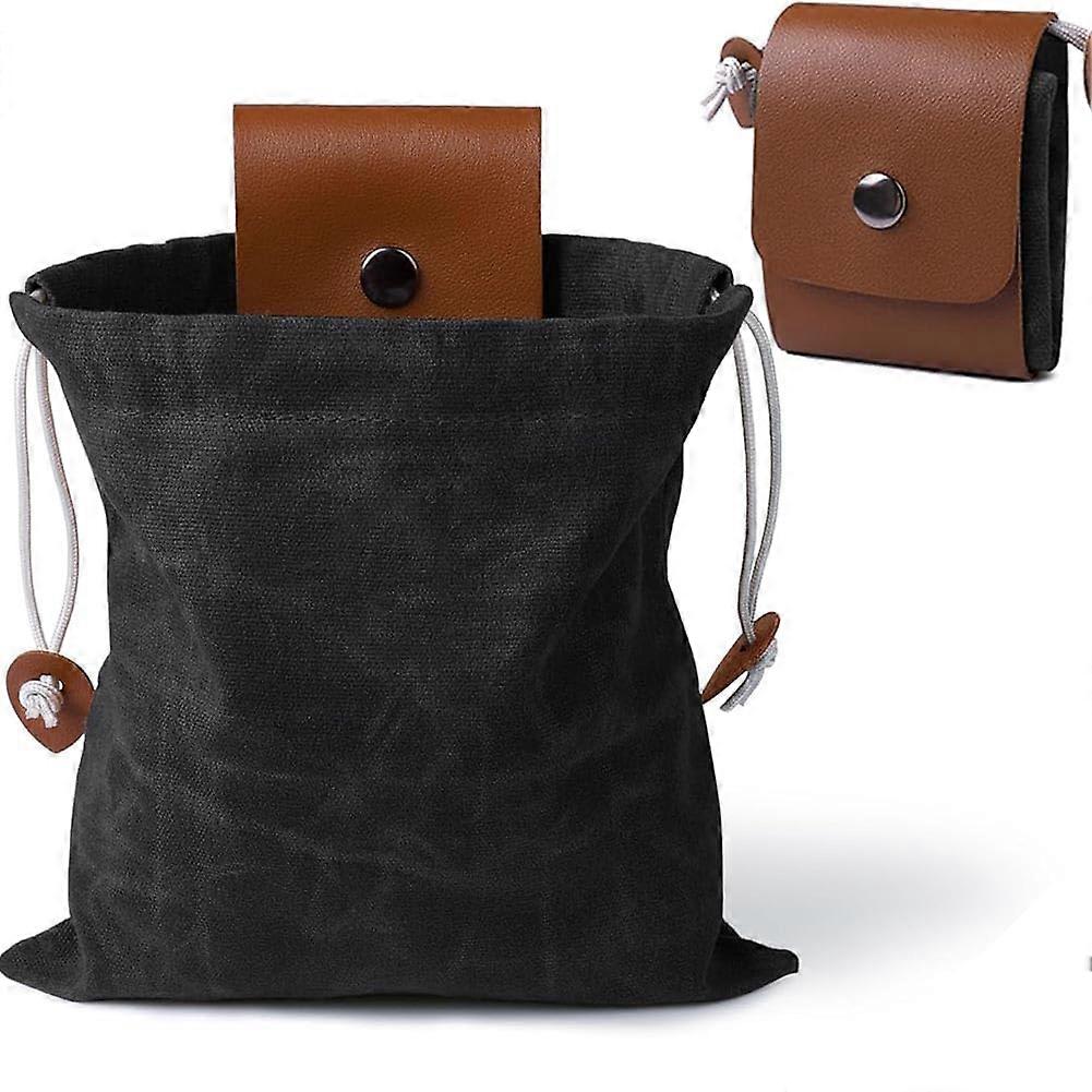 Foldable Canvas Collector Bag for Herbs and Berries - Drawstring and Buckle Design for Camping, Hiking, and Outdoor Harvesting