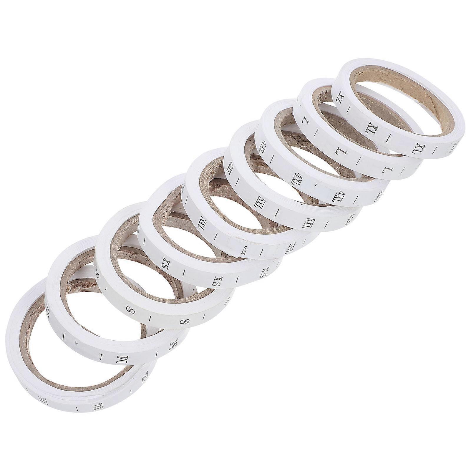 Universal Apparel Size Tags for Cloth White Paper Material Supports Repeated Washing 8 Rolls