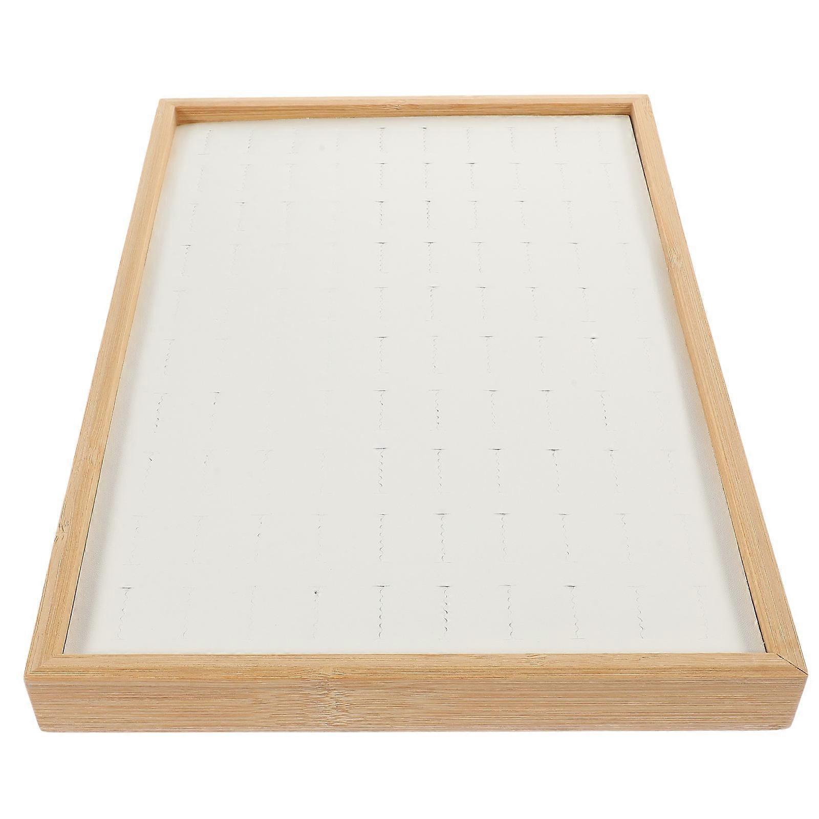 Jewelry Organization Bamboo Display Stand for Home Decor and Gift Giving Rectangular 1Pack