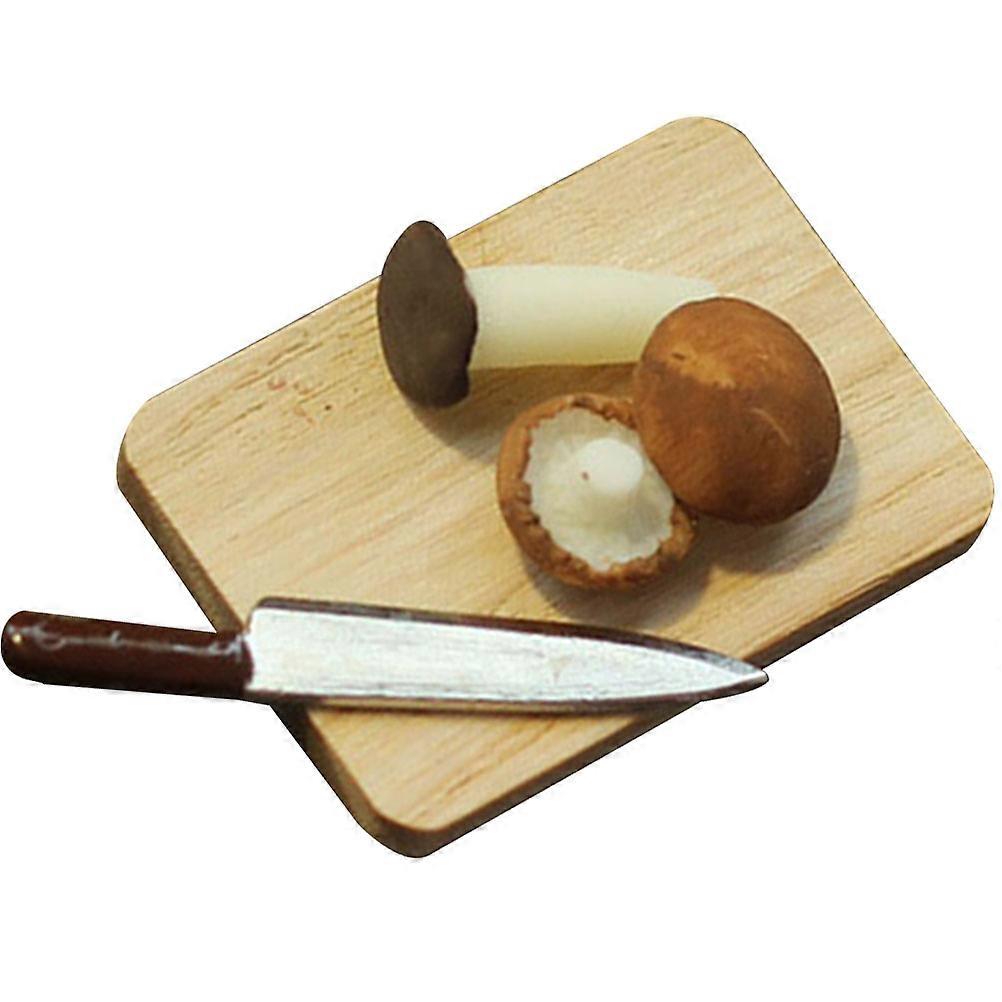 1 Set Doll House Decoration Miniature Chopping Board Mushrooms Play Toy