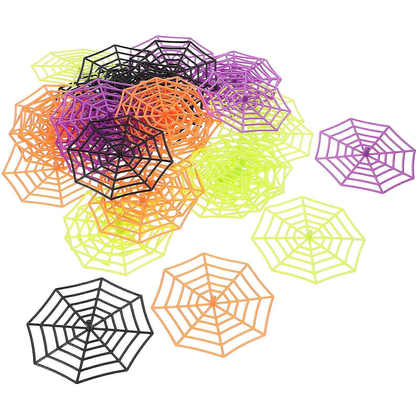 Multi-Function Halloween Decorations 40Pcs Spider Web Ornaments For Fireplace Window And Tree Branches