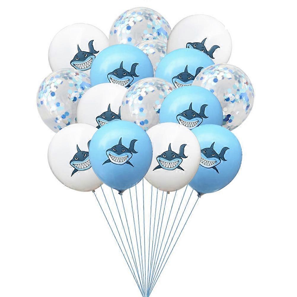 Colorful Shark Balloons For Birthday Parties 12 Inch Special Design Party Supplies 15Pcs Reusable Option