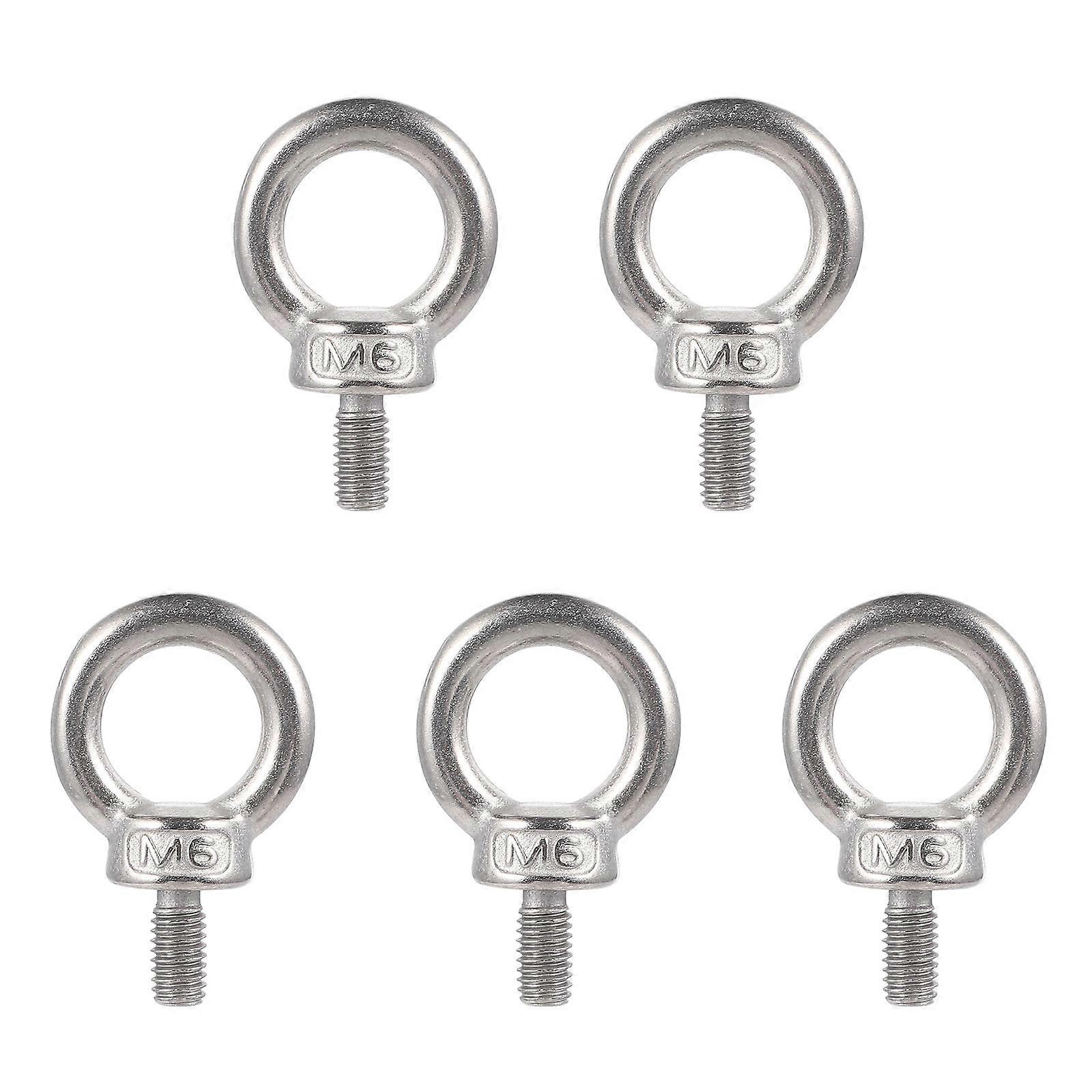 5 st Hållbar ögonmutter rostfritt stål RingmutterÖglor Mutter Lyftanordning Delar