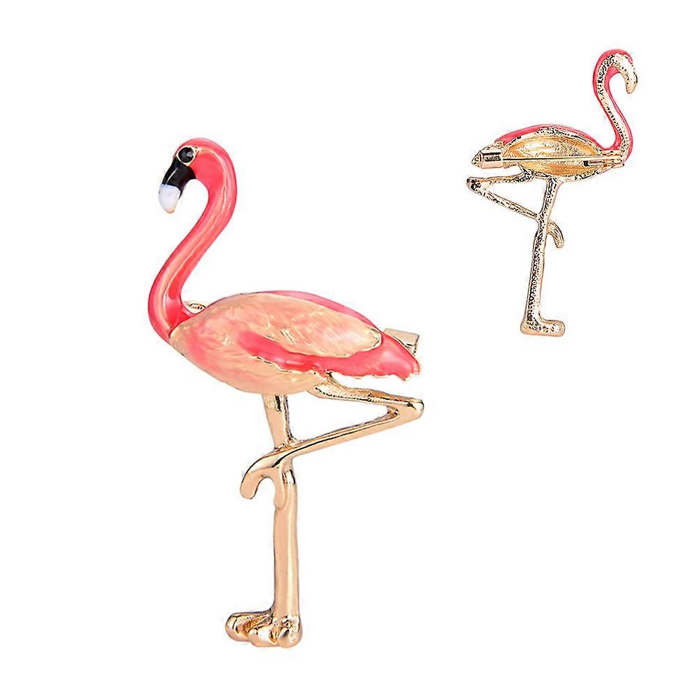 Adorable Red Flamingo Lapel Pin Made of Alloy for Daily Decoration and Fashionable Appearance