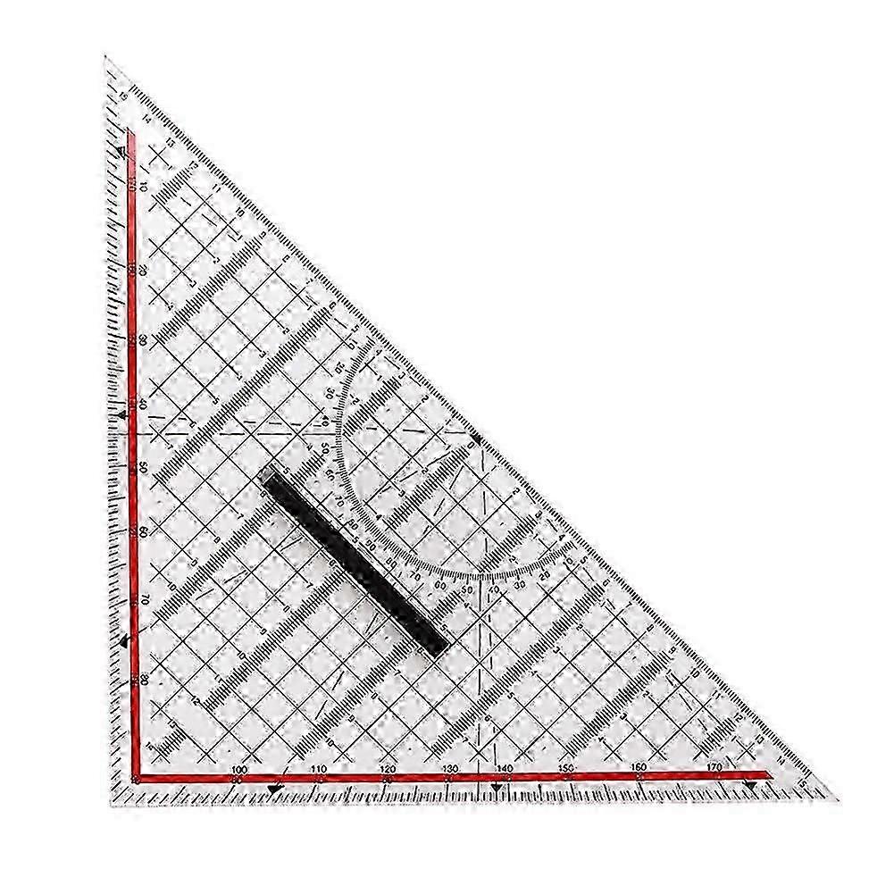 30CM Drawing Triangle Ruler Multi-Function Drawing Ruler with Handle Protractor Measurement Ruler S