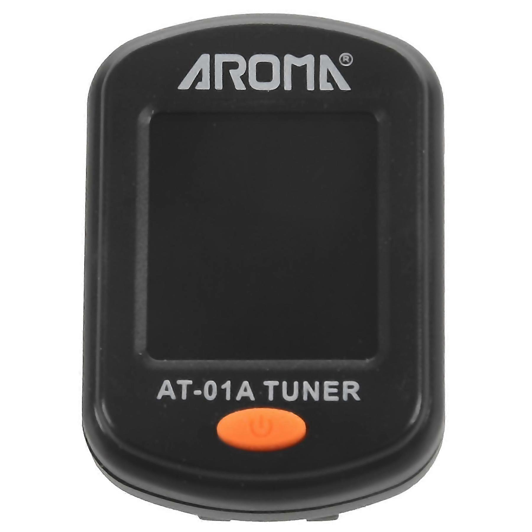 For aroma at01a guitar tuner rotatable clipon tuner lcd display for chromatic acoustic guitar bass