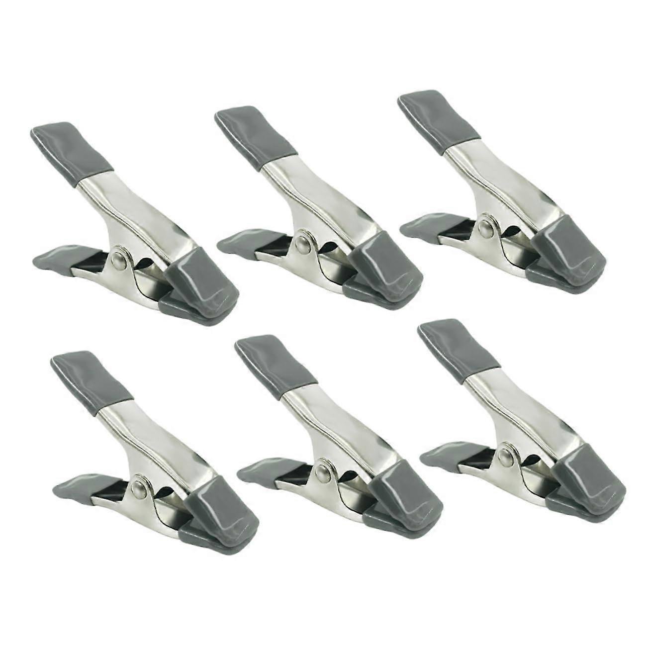 Backdrop Clips Pack of 6, 4-Clip Set, Photo Background Stand, High-Performance Metal Spring Clamps for Muslin, Grey