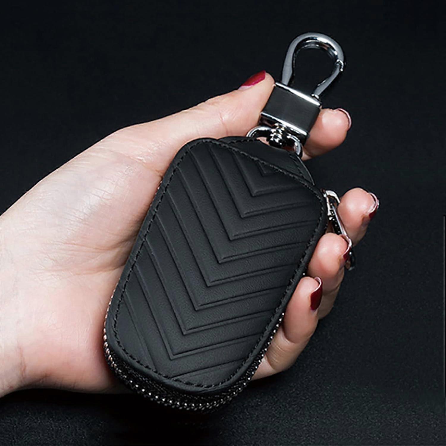 Leather Car Key Fob Cover, Key Case for Keychain Car Key Chain