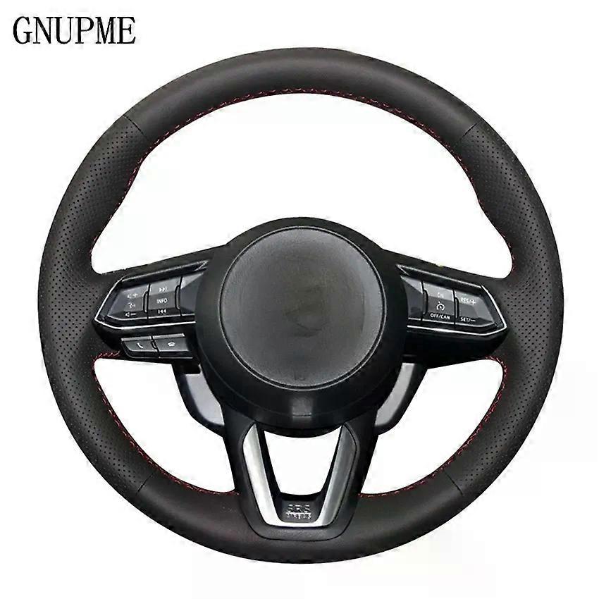 einzigartige handgenähte Lenkradabdeckung Schwarzes Leder Auto Lenkradabdeckung Für Mazda CX-3 CX3 CX-5 CX5 2017 2018