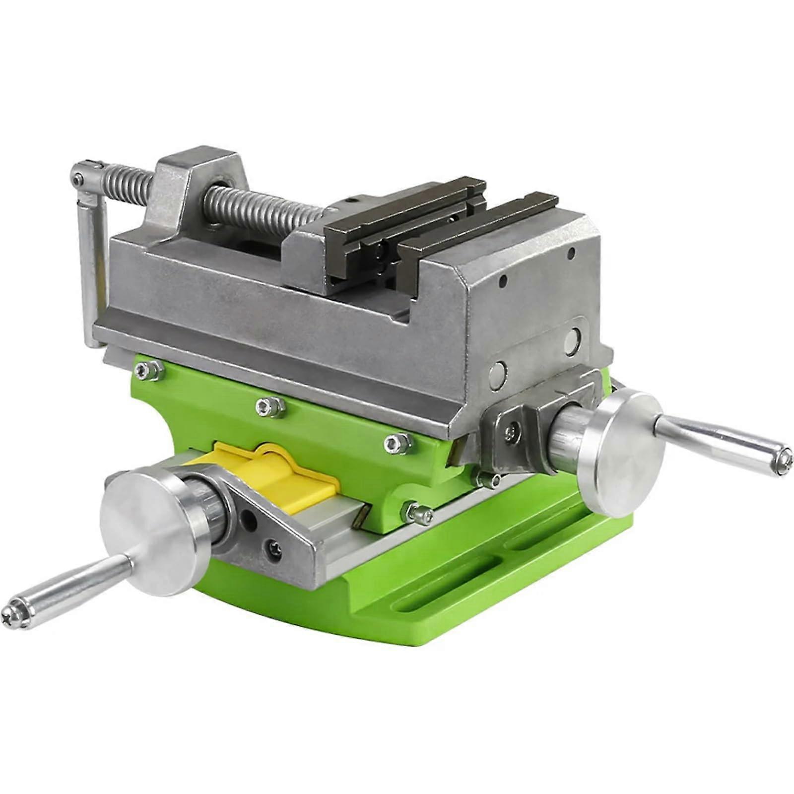 Allsome BG6368 3inch CrossSliding Vise with Compound Slide for Mill and Drilling Press,Cross Slide Drilling Press Vise Green