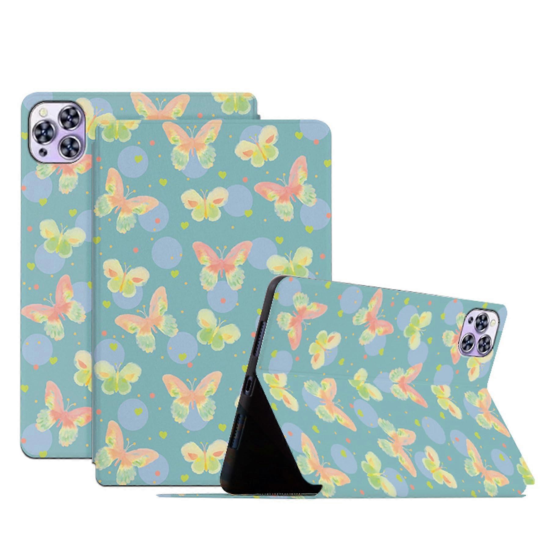 DayQiQiPu Case for TCL Tab 10L Gen 2 10.1 Inch Model 8492A PU Leather Butterfly Flower Pattern Slim Flip Stand Cover with Auto Sleep Wake Function