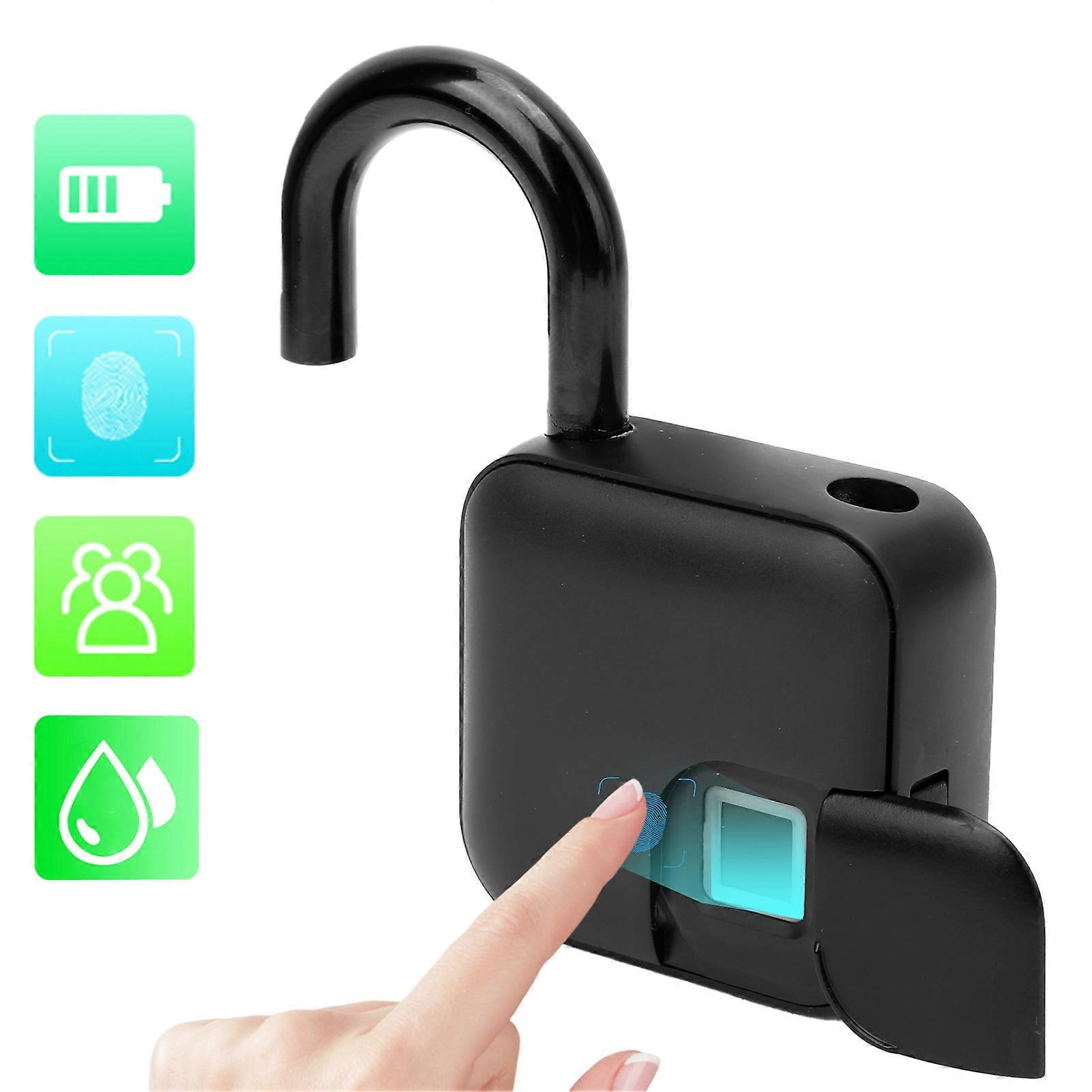 Keyless Smart Fingerprint Padlock AntiTheft Lock for Cabinet Dormitory Home IP65 Waterproof