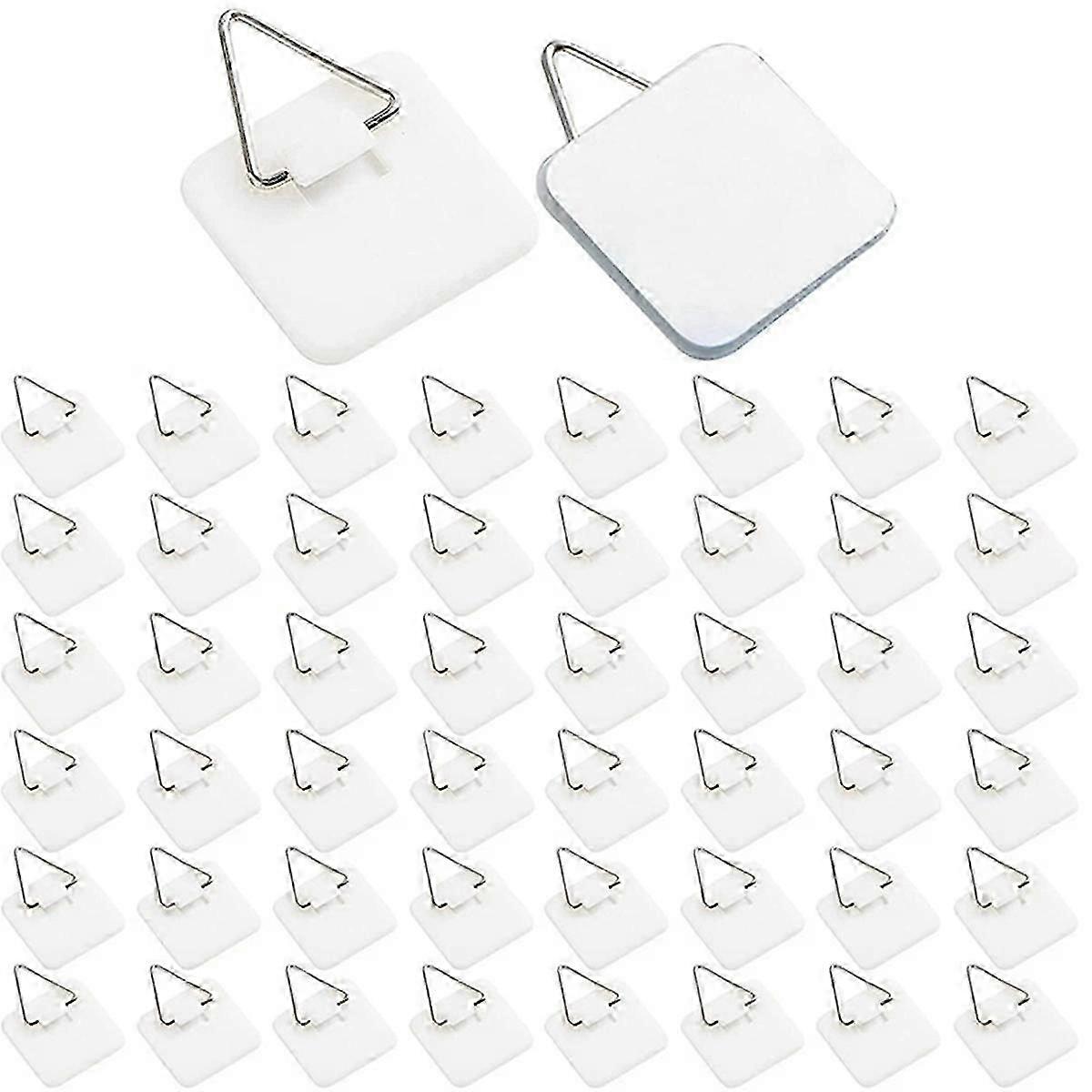 50PCS Plate Hangers for the Wall Plate Holder Hooks for Decorative Plates 1.3 Inch Sticky Invisible Adhesive