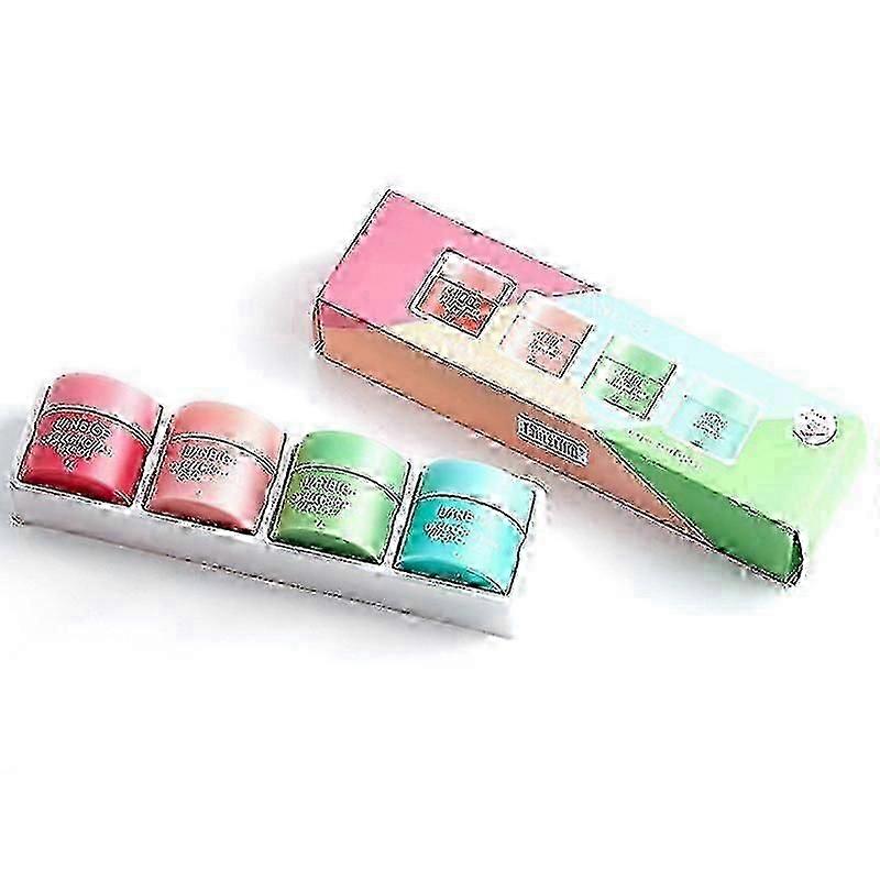 4 Lip Sleeping Mask Mini Kit 4 Scented Collection 8g Nutritious Moisturizing