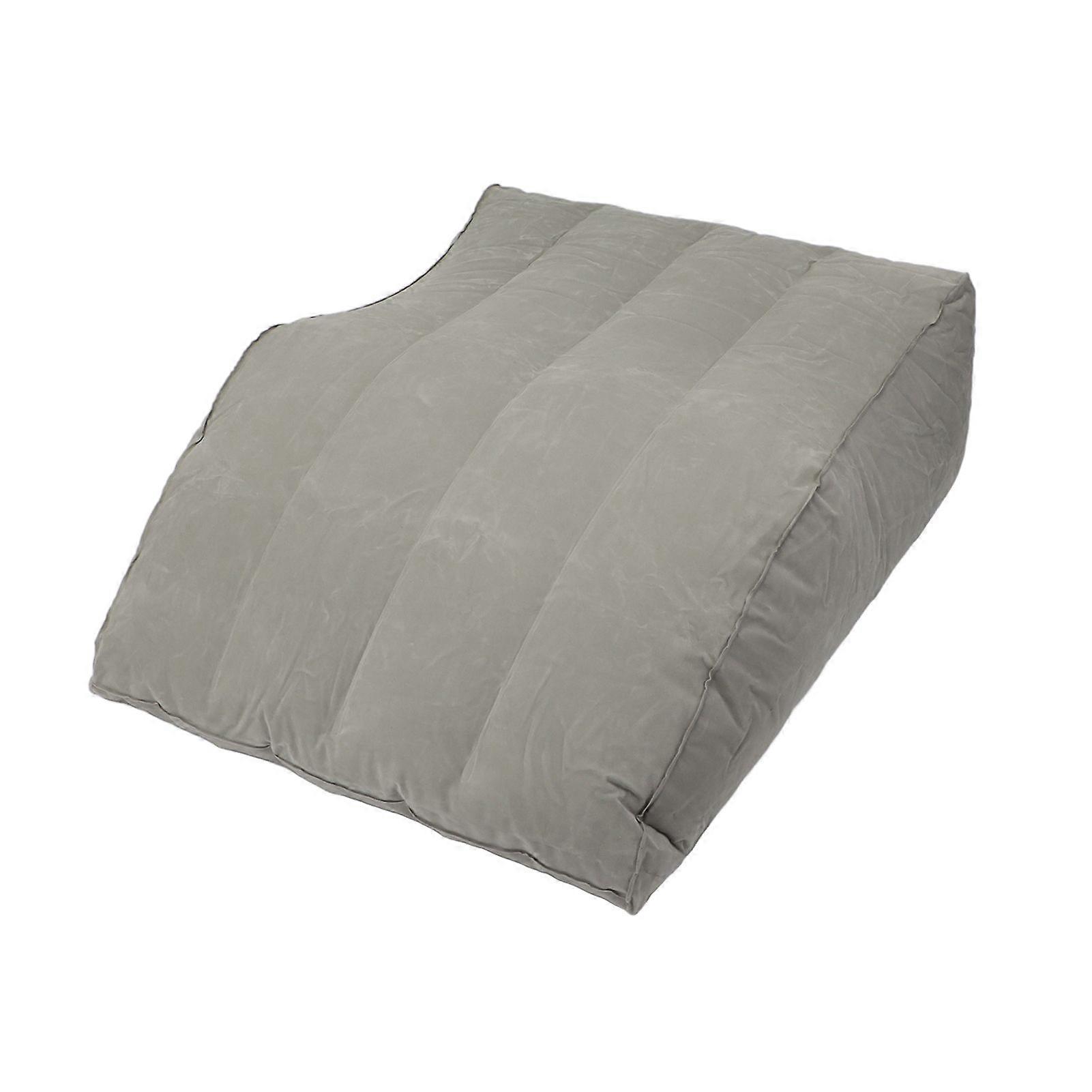 Inflatable Leg Pillow Comfortable Leg Elevation Pillow Inflatable Foot Rest Pillow for Relieve Foot Fatigue Grey