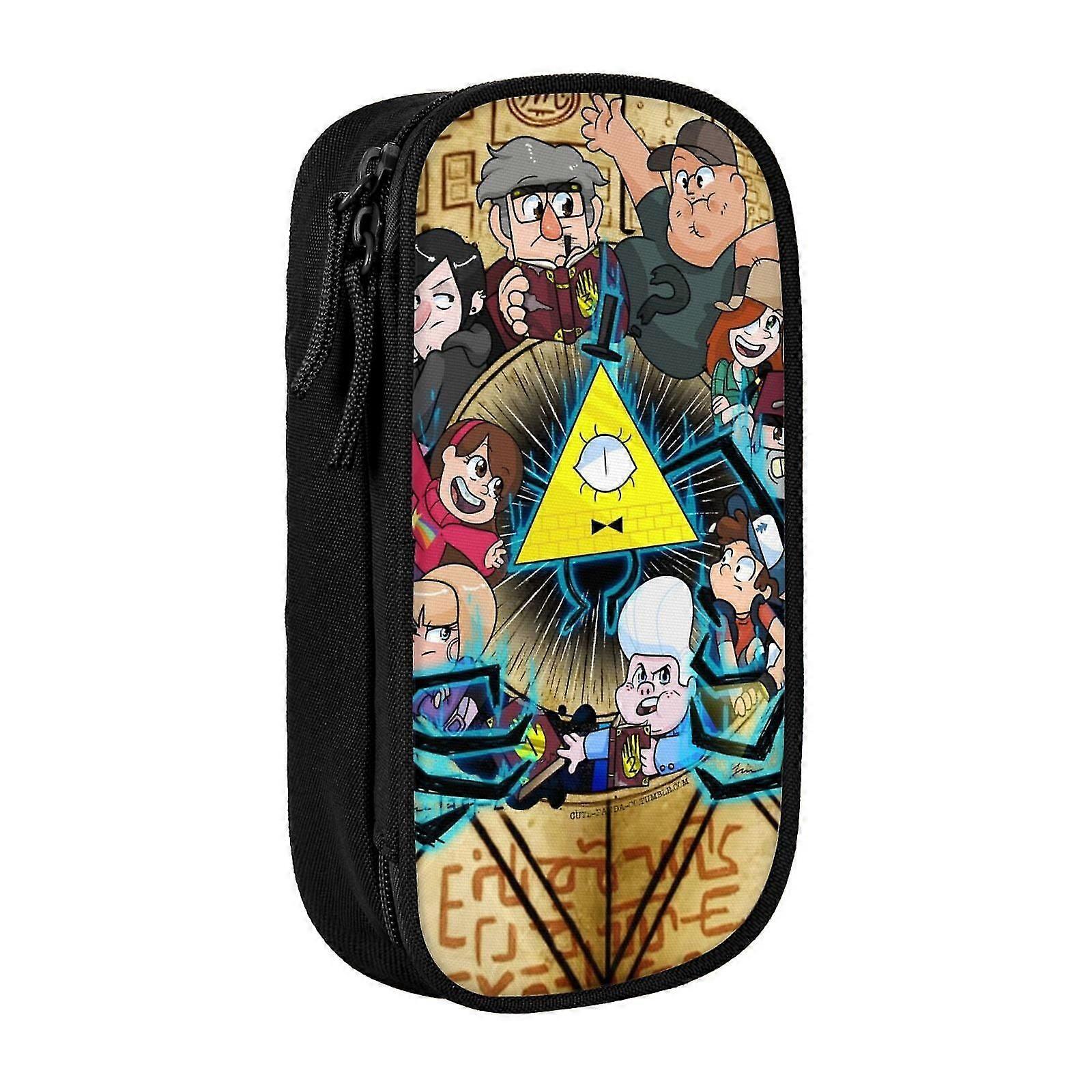 Gravity Falls Zippered Pencil Case ، حقيبة قلم ذات سعة كبيرة لللوازم المدرسية ، حقيبة تخزين متينة للأطفال والمراهقين