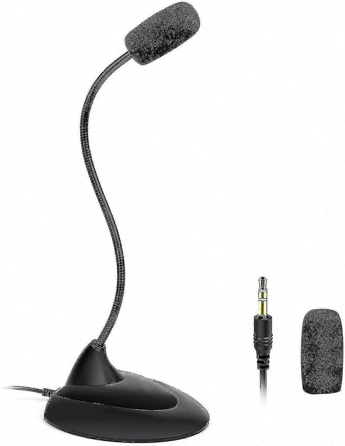 Plug & Play 360 Omnidirectional Gooseneck Computer Microphone 3.5mm for PC Desktop