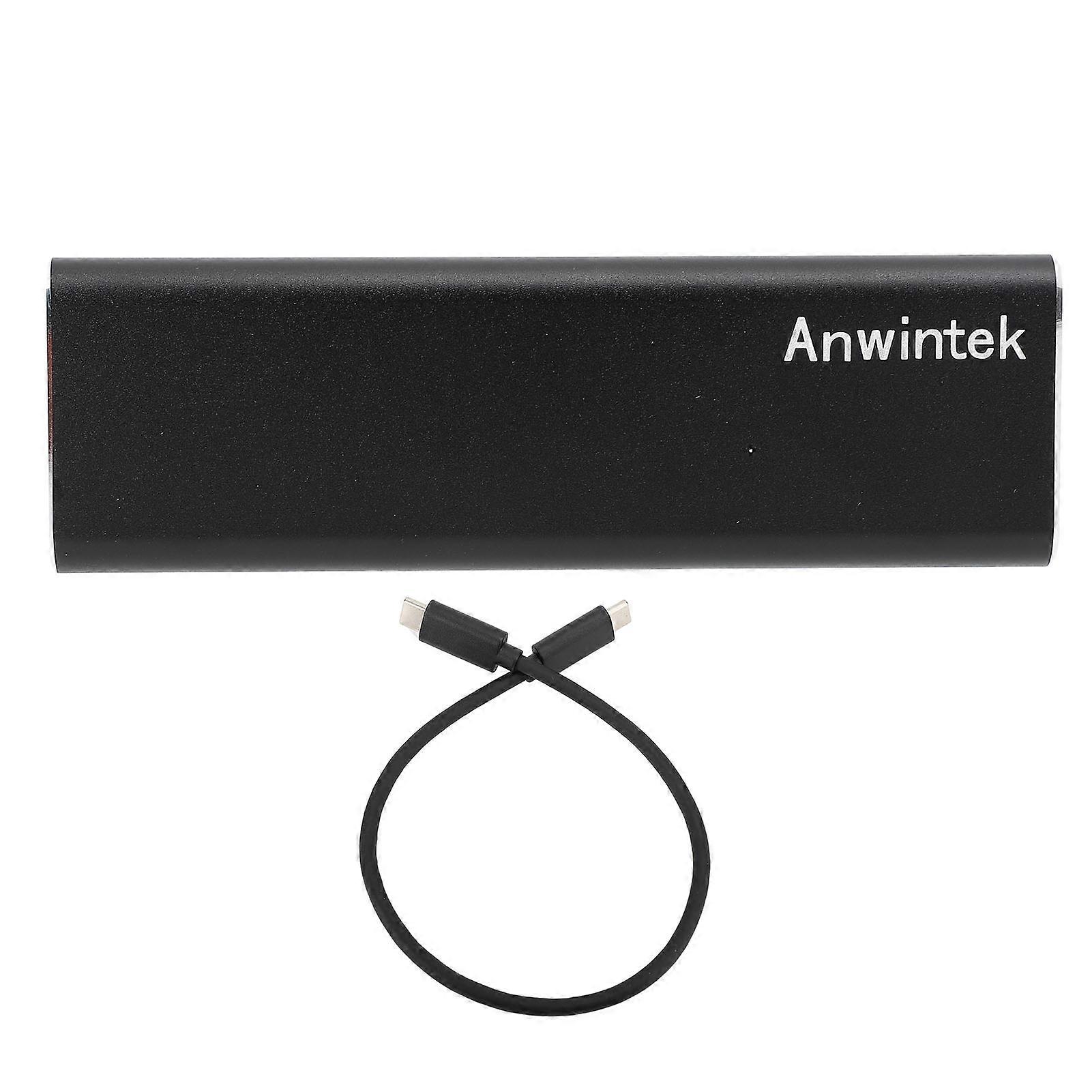 M.2 NGFF SSD Hard Drive Enclosure, Key B, USB 3.1 Type C, 10Gbps High Speed Transmission, Metal SSD Case, Black DC Cable (HDD Not Included)